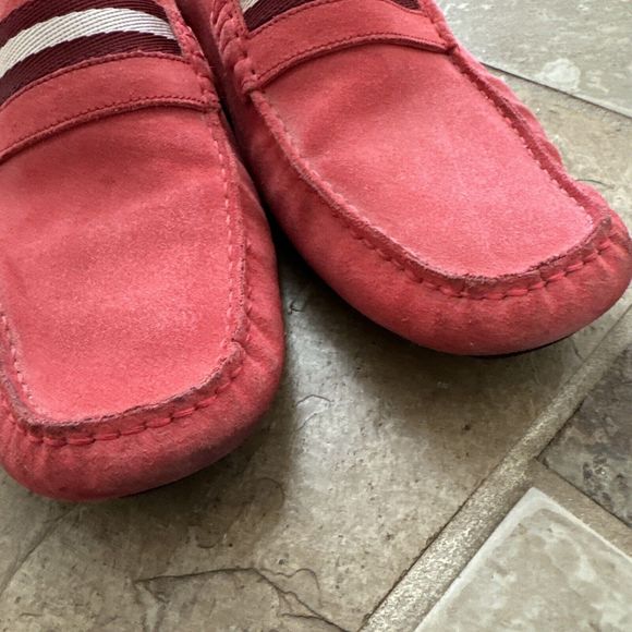 BALLY Men’s Red Leather Suede Wabler Driver Driving Loafers  7.5 D US EU 6.5 - Picture 8 of 9